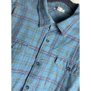 Carbon 2 Cobalt Shirt Corduroy Mens Large Blue Plaid Double Cloth Lined Gorpcore